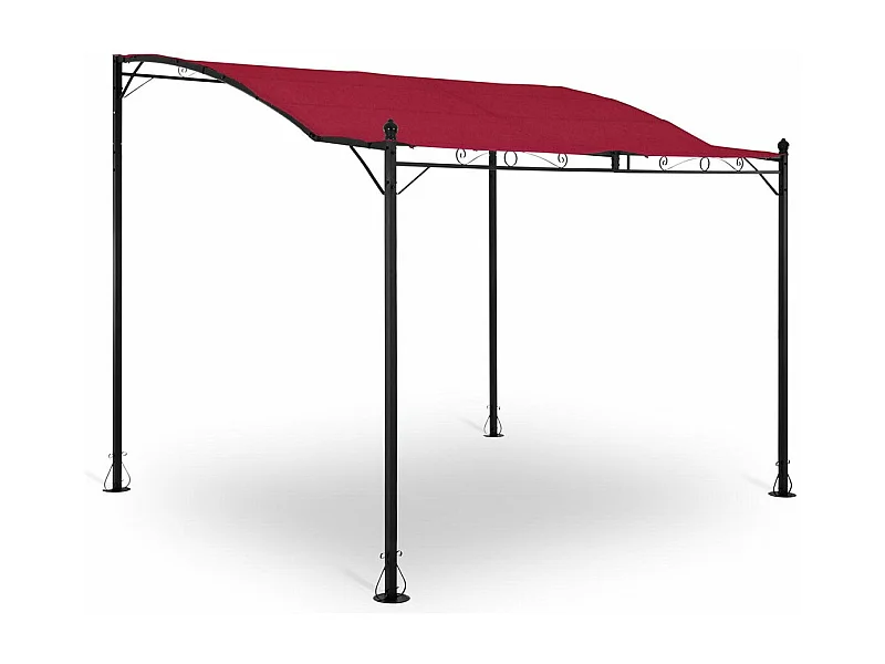 Pérgola pabellón barnum cenador tienda refugio jardín cenador terraza beige inclinado rojo 2,6 x 3 m 14_0000288