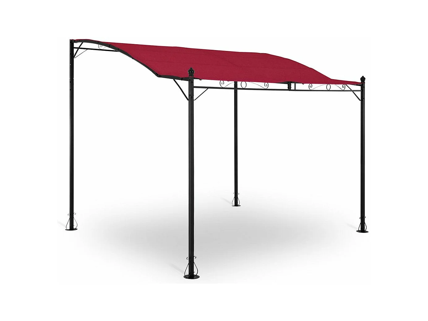 Pergola padiglione barnum pergolato tenda riparo giardino gazebo terrazza beige inclinato rosso 2,6 x 3 m 14_0000288