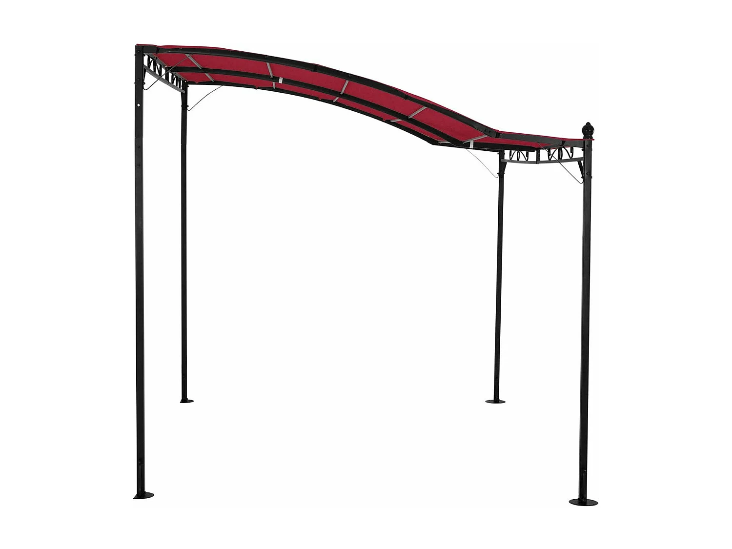 Pergola pavilhão barnum arbor tenda abrigo jardim gazebo terraço bege inclinado vermelho 2,6 x 3 m 14_0000288