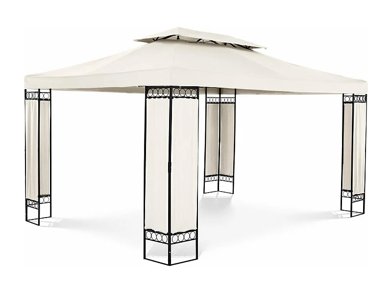 Pergola padiglione barnum pergolato tenda riparo giardino gazebo terrazza beige 3 x 4 m 160 g/m² 14_0002763