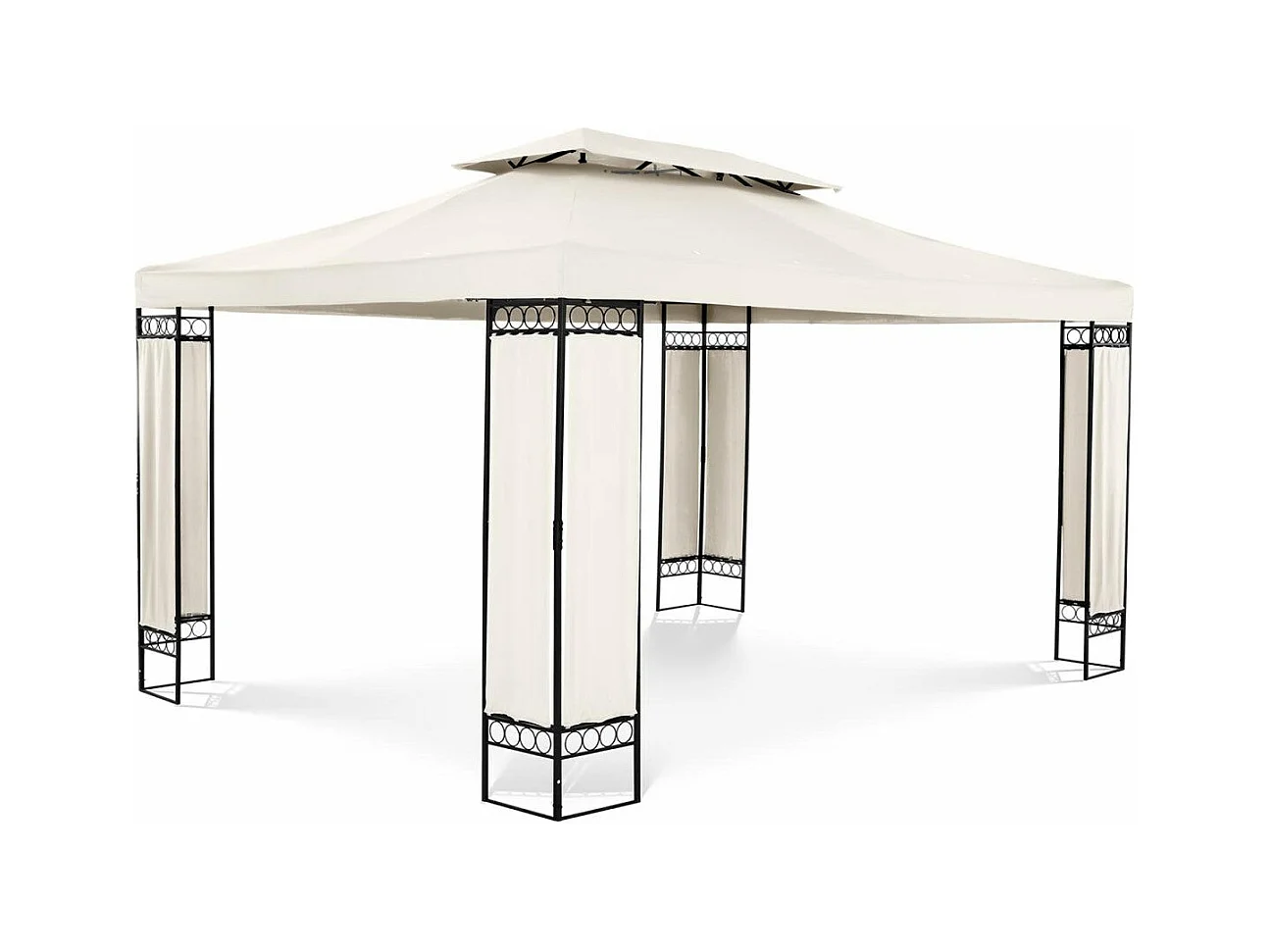 Pergola padiglione barnum pergolato tenda riparo giardino gazebo terrazza beige 3 x 4 m 160 g/m² 14_0002763