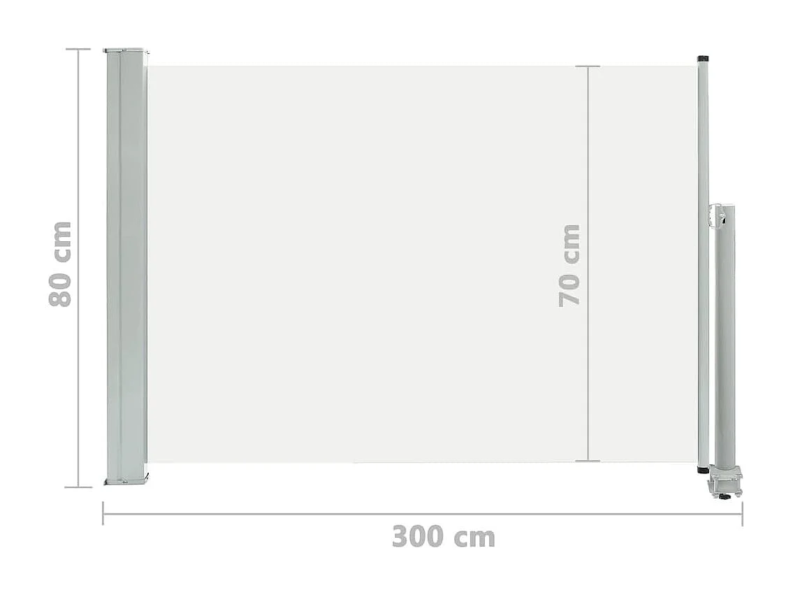 Auvent paravent store brise-vue crème 300 x 300 x 80 cm 02_0007395