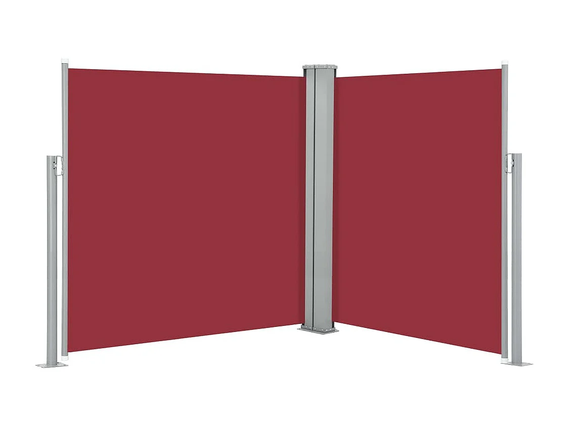 Toldo de protección lateral retráctil para patio, jardín, terraza, balcón, protección visual, 160 x 600 cm, rojo 02_0007462