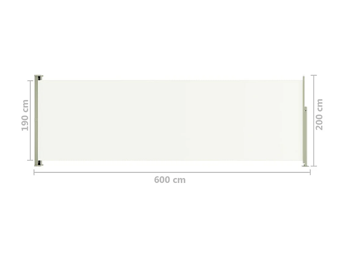 Auvent paravent store brise-vue crème 600 x 200 x 200 cm 02_0007364