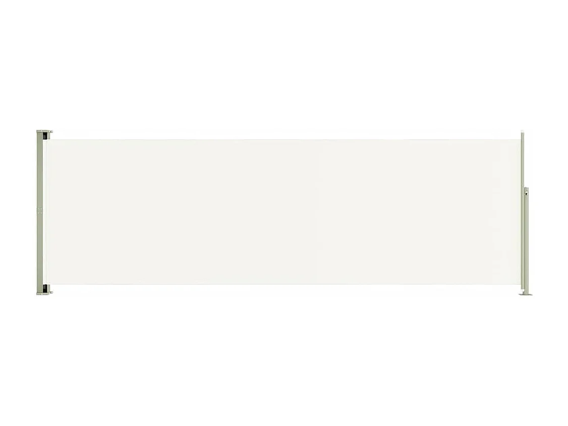 Toldo de protección lateral retráctil para terraza, jardín, terraza, balcón, protección visual, 200 x 600 cm, color crema 02_0007364