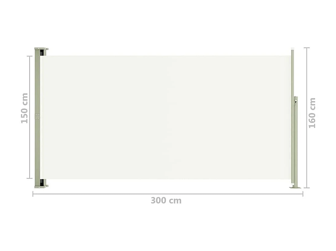 Auvent paravent store brise-vue crème 300 x 160 x 160 cm 02_0007281