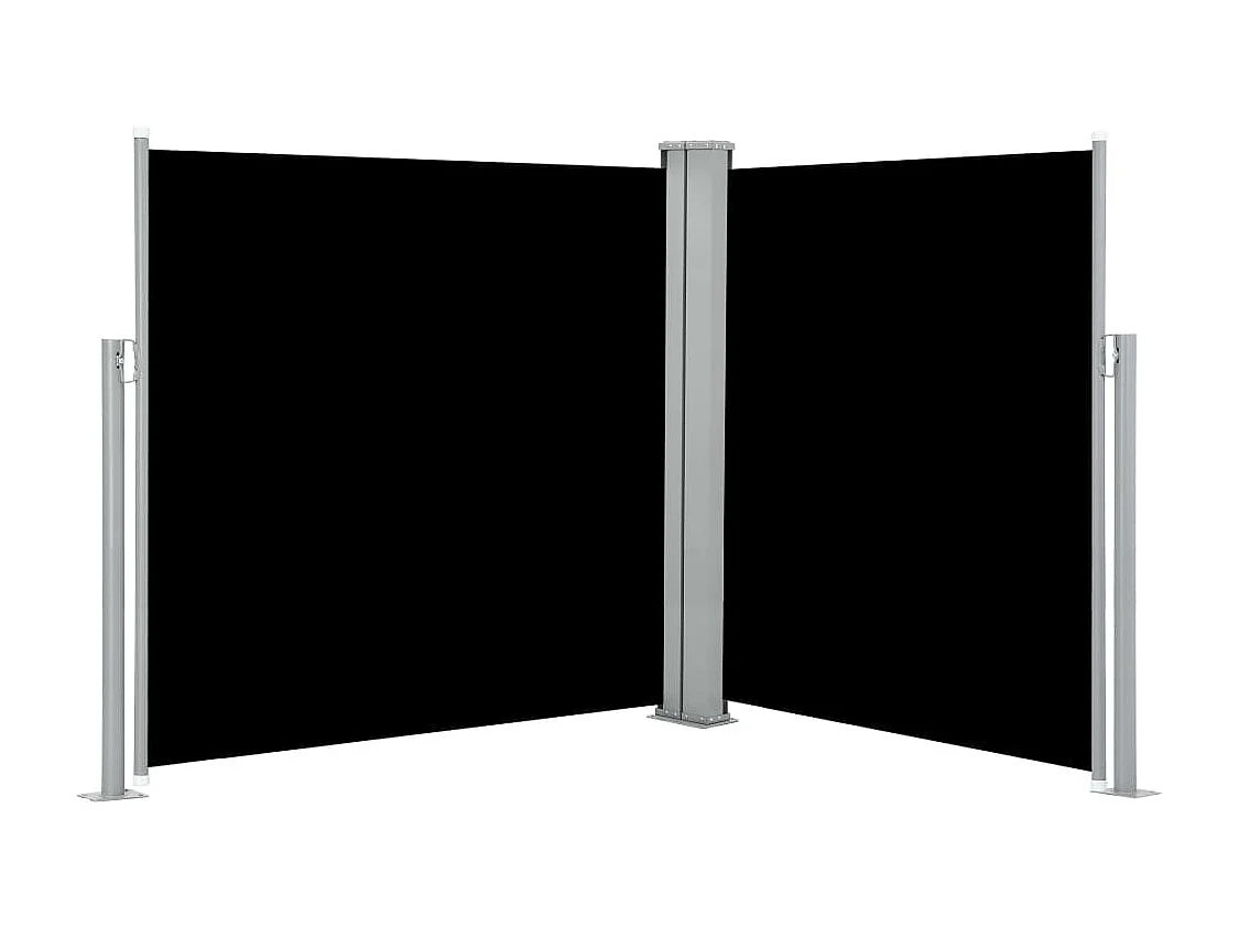 Auvent paravent store brise-vue noire 600 x 140 x 140 cm 02_0007433