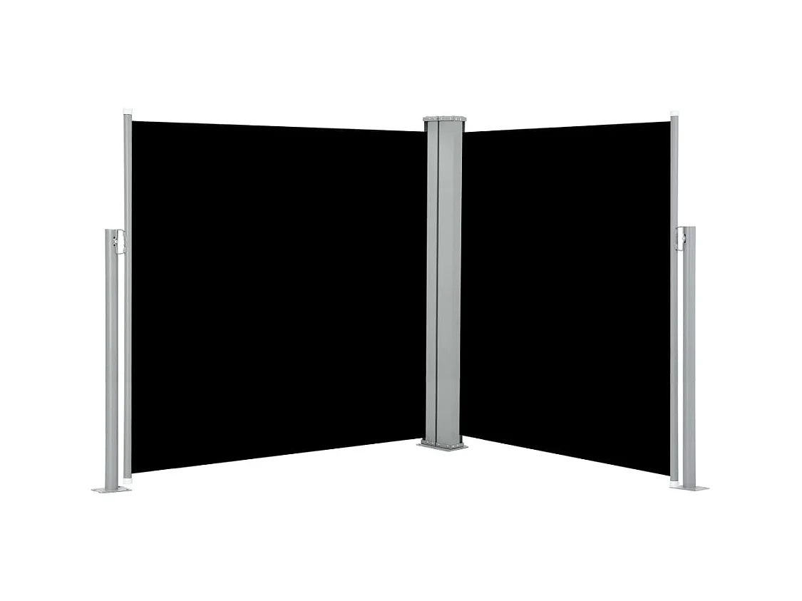 Toldo de protección lateral retráctil para terraza, jardín, terraza, balcón, protección visual, pantalla negra 140 x 600 cm 02_0007433