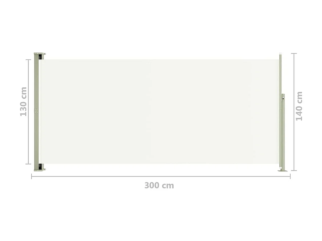 Auvent paravent store brise-vue crème 300 x 140 x 140 cm 02_0007241