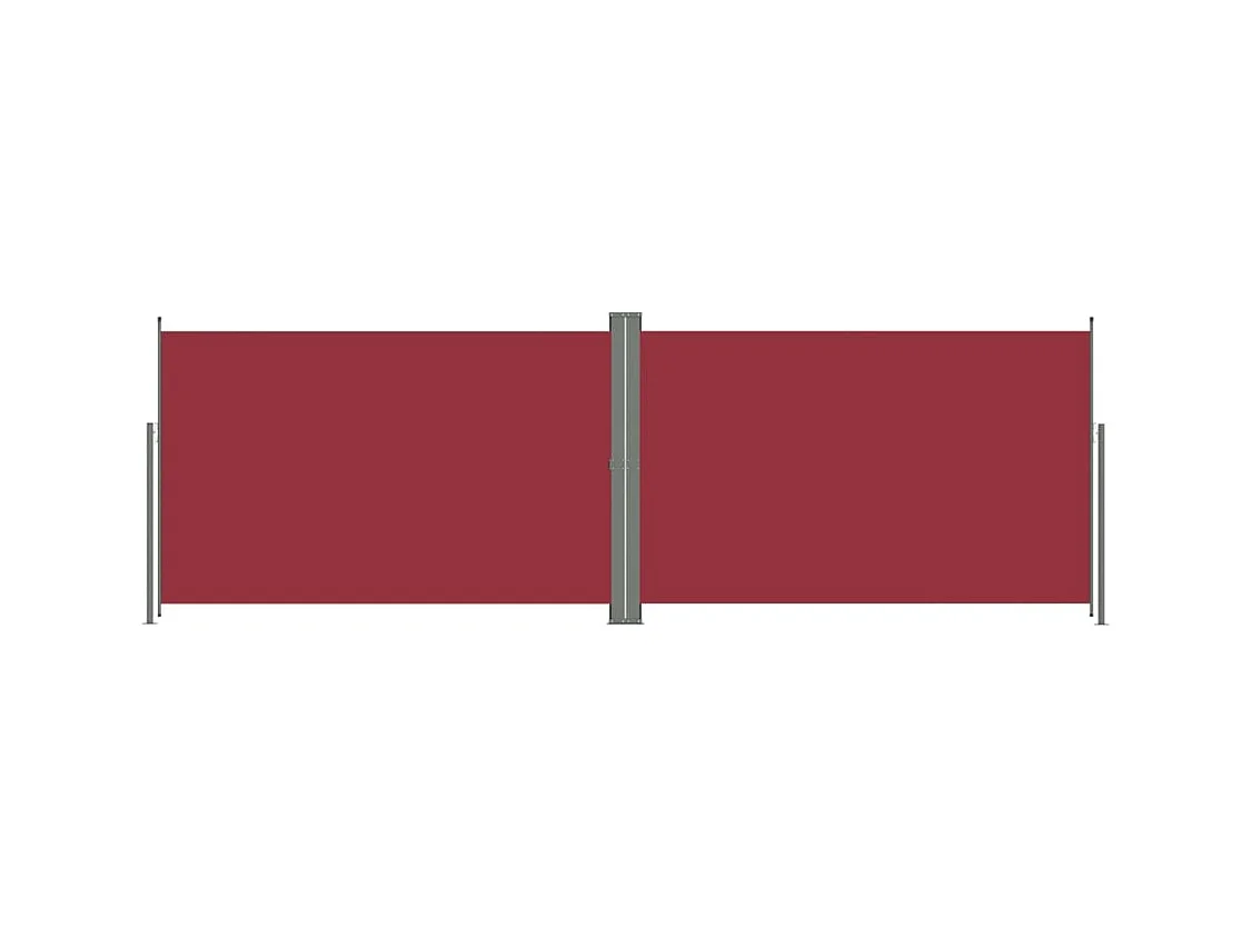 Tenda da sole schermata laterale retrattile per la privacy per patio giardino terrazza balcone schermo di protezione visiva 200 x 600 cm rosso 02_0007472