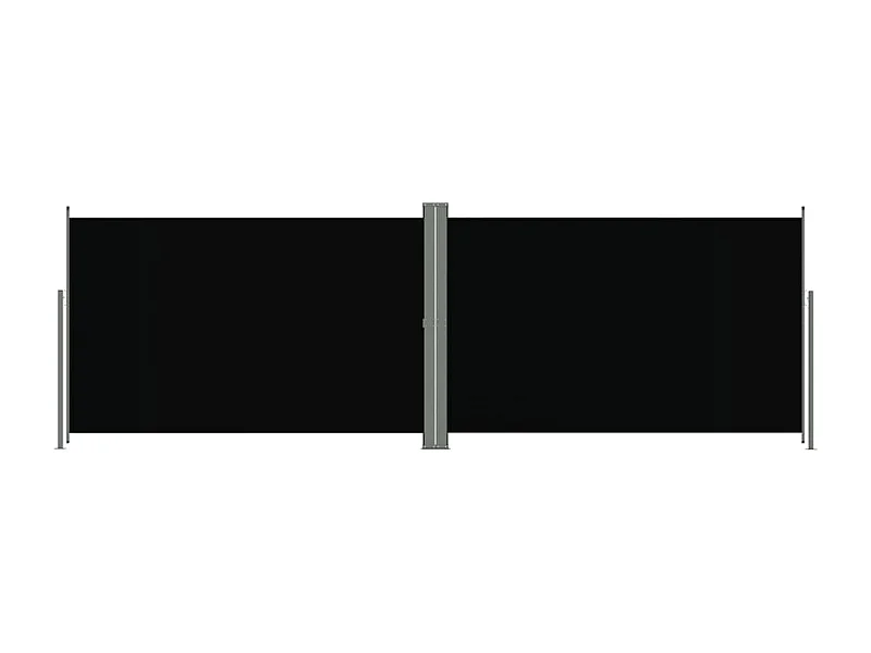 Tenda da sole parasole laterale retrattile per patio giardino terrazza balcone schermo di protezione visiva 200 x 600 cm nero 02_0007446