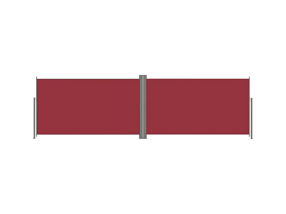 Tenda parasole laterale retrattile per patio giardino terrazza balcone schermo di protezione visiva 180 x 600 cm rosso 02_0007469