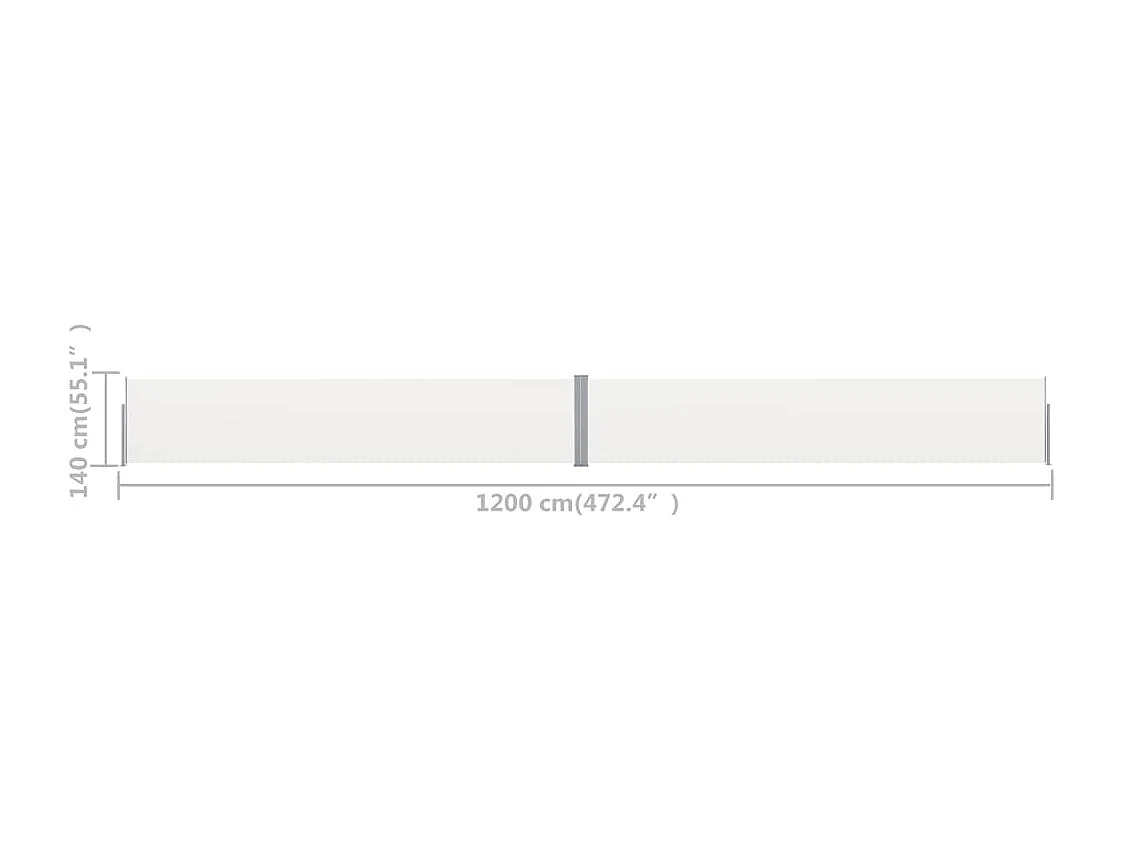 Auvent paravent store brise-vue crème 1200 x 140 x 140 cm 02_0007234