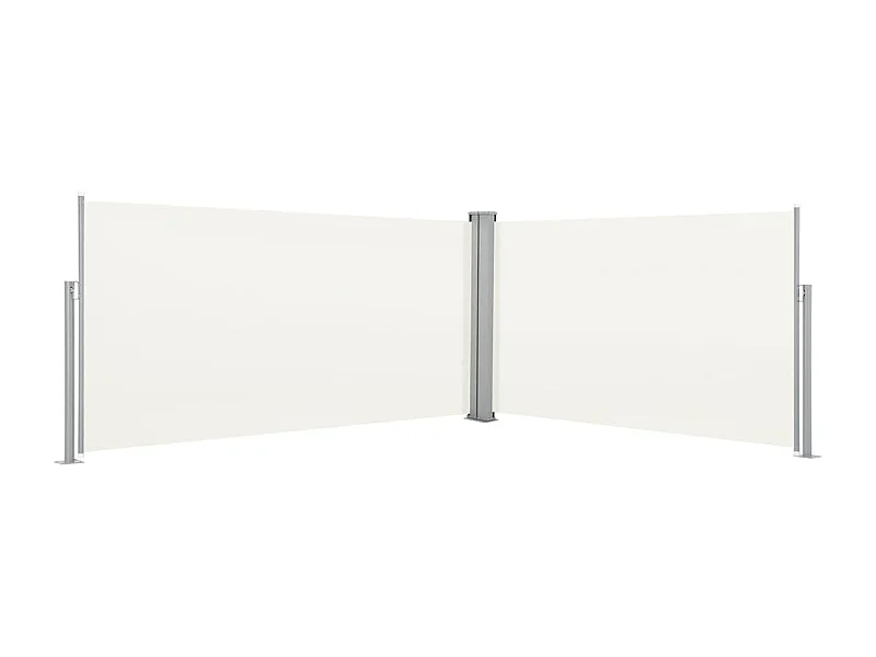 Tenda parasole laterale retrattile per patio giardino terrazza balcone schermo di protezione visiva 160 x 600 cm crema 02_0007099