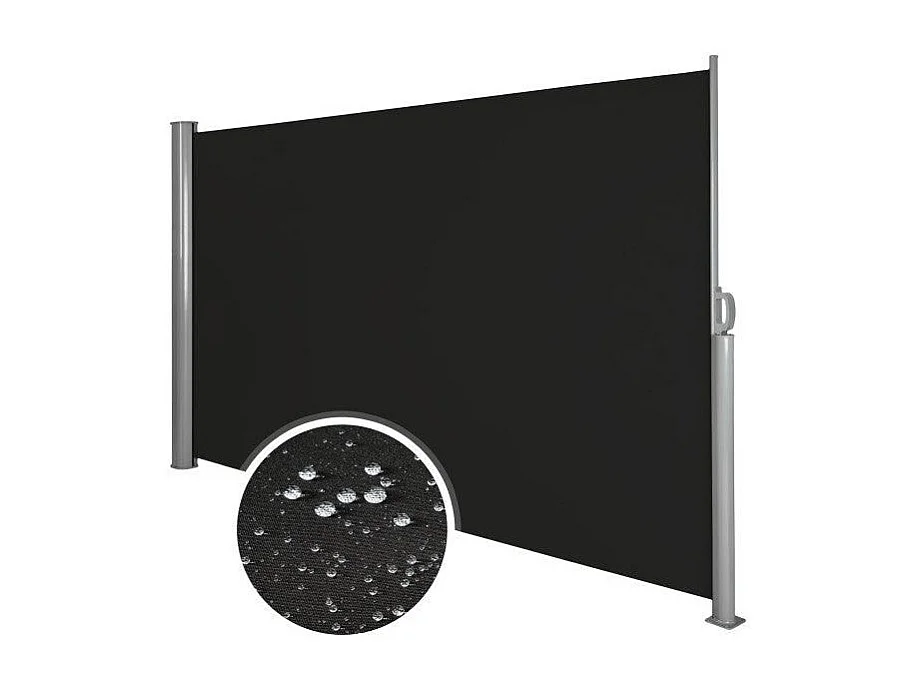 Toldo cortina lateral tela de privacidade abrigo solar retrátil de alumínio 200 x 300 cm preto 08_0000535