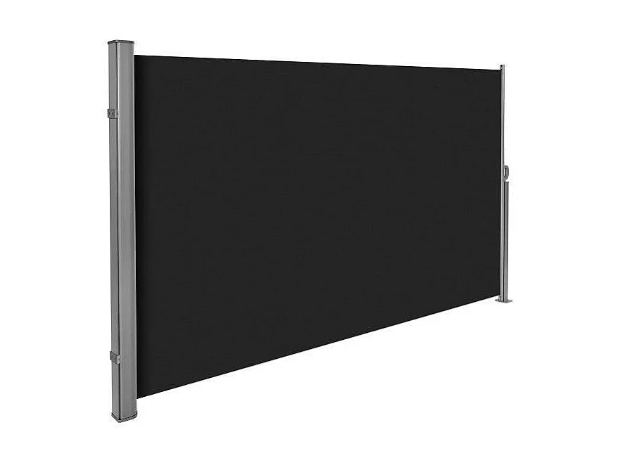 Toldo cortina lateral tela de privacidade abrigo solar retrátil de alumínio 200 x 300 cm preto 08_0000535