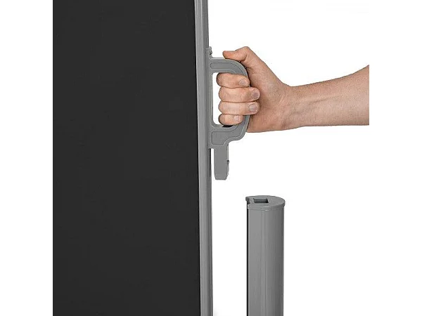 Toldo cortina lateral tela de privacidade abrigo solar retrátil de alumínio 200 x 300 cm preto 08_0000535