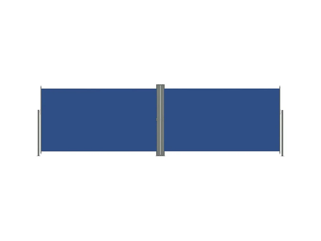 Tenda da sole parasole laterale retrattile per patio giardino terrazza balcone schermo di protezione visiva 160 x 600 cm blu 02_0007142