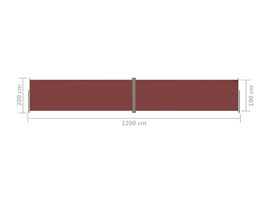 Auvent paravent store brise-vue marron 1200 x 200 x 200 cm 02_0007420