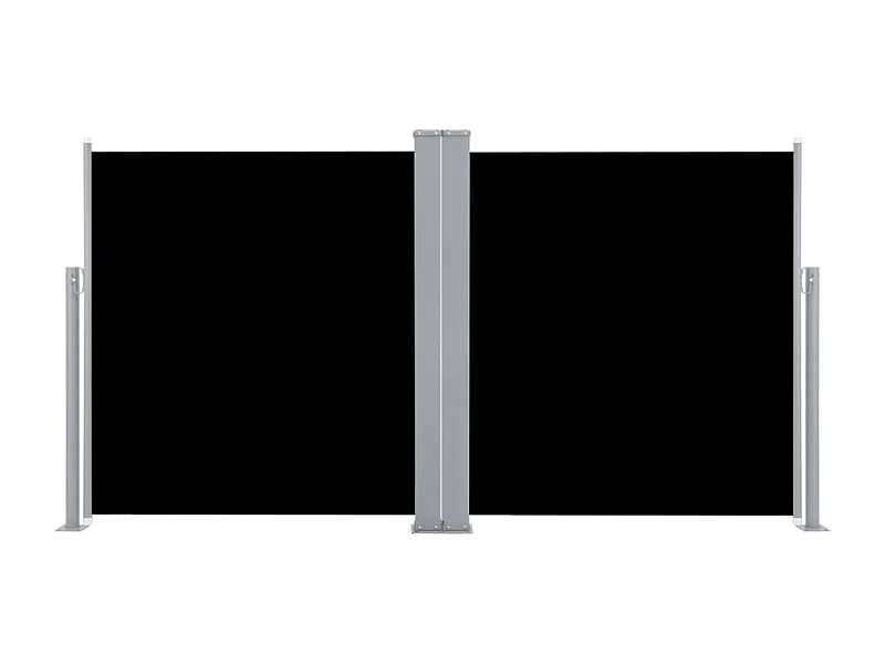 Tenda parasole laterale retrattile per patio giardino terrazza balcone schermo di protezione visiva 120 x 600 cm nero 02_0007431