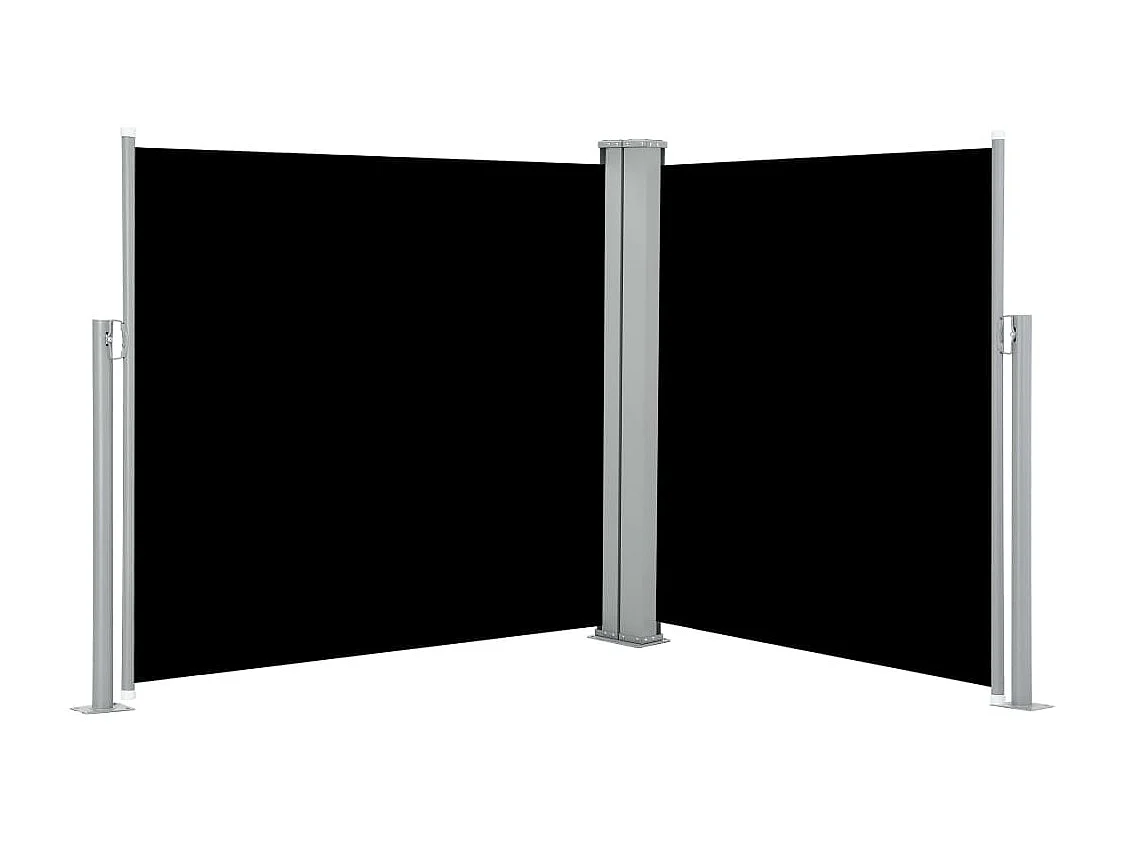 Toldo de protección lateral retráctil para terraza, jardín, terraza, balcón, protección visual, 120 x 600 cm, negro 02_0007431