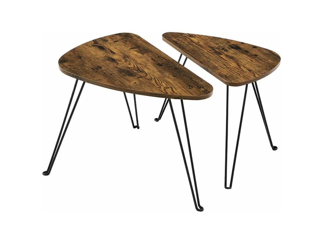 Lot de 2 tables marron 60 x 38 x 47.5 cm 12_0002951