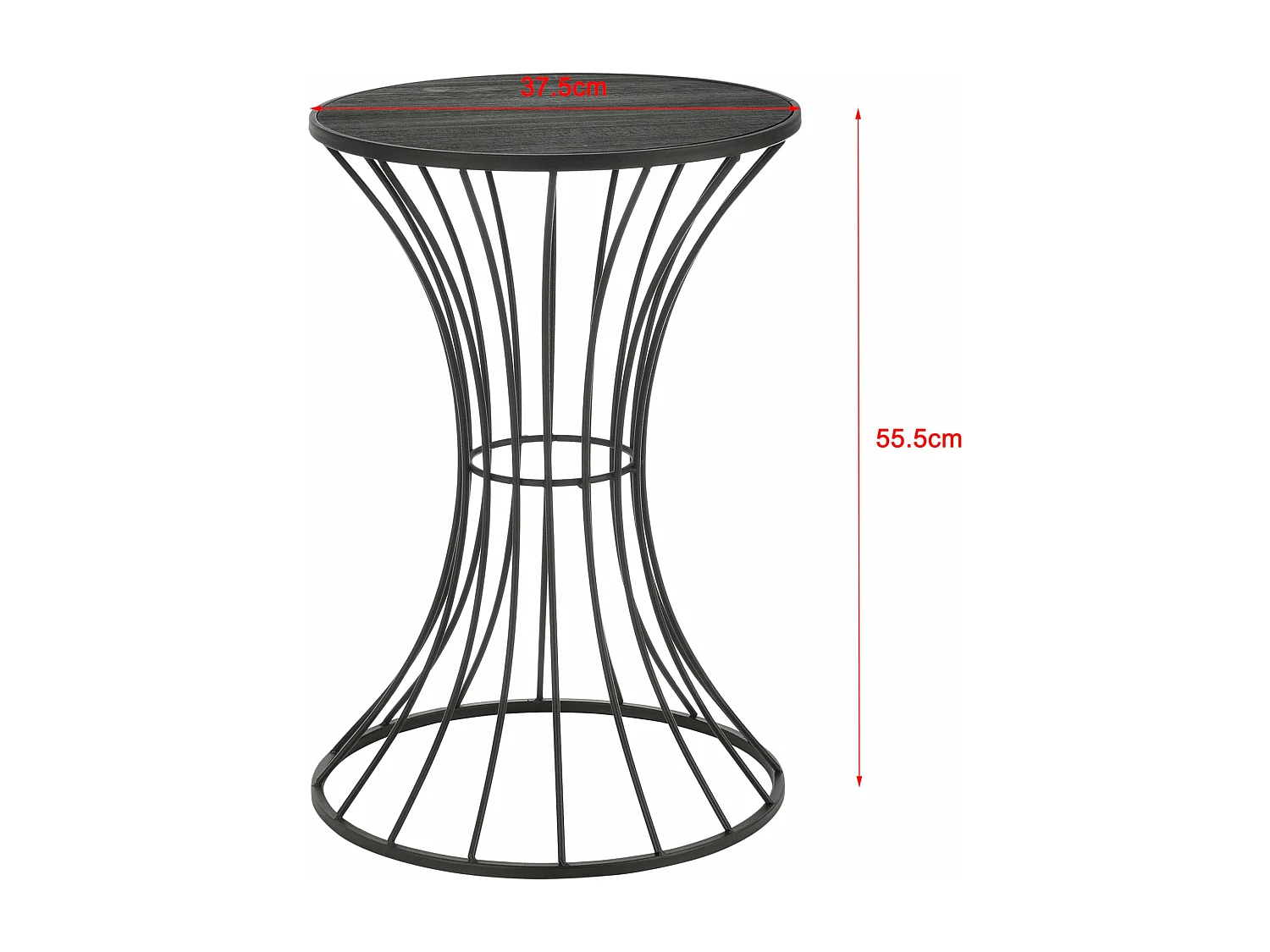 Table basse de salon métal argentée 37.5 x 37.5 x 55.5 cm 03_0006271