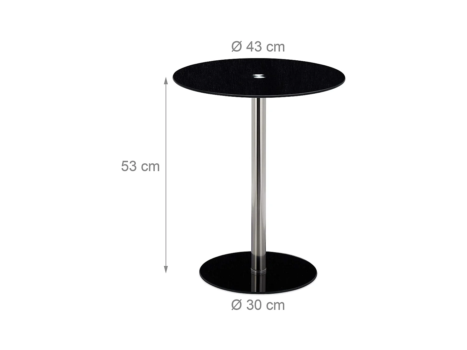 Tavolino rotondo laterale diametro 43 cm e vetro nero 13_0002680_2