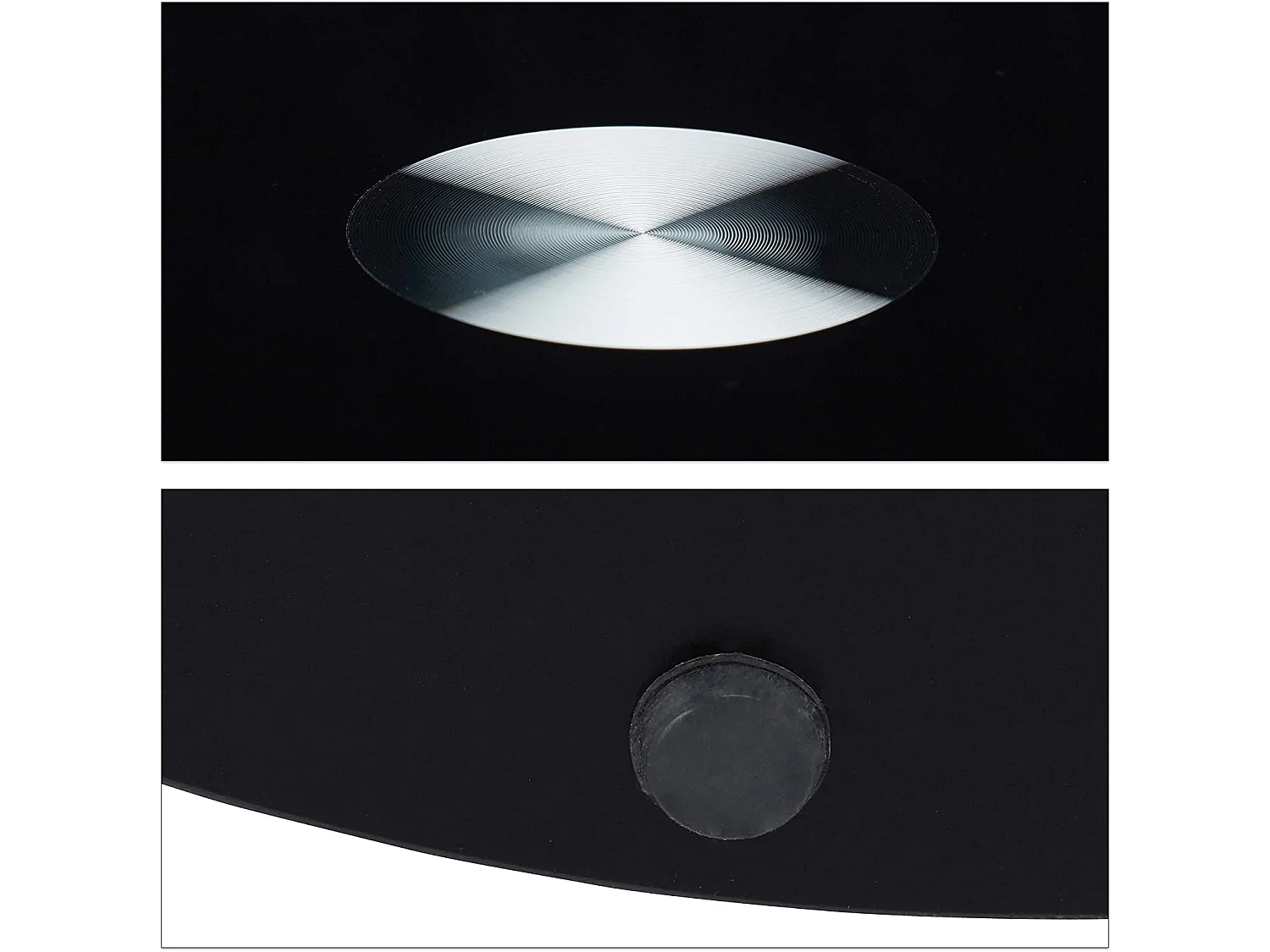 Mesa de centro auxiliar redonda diámetro 43 cm y cristal negro 13_0002680_2