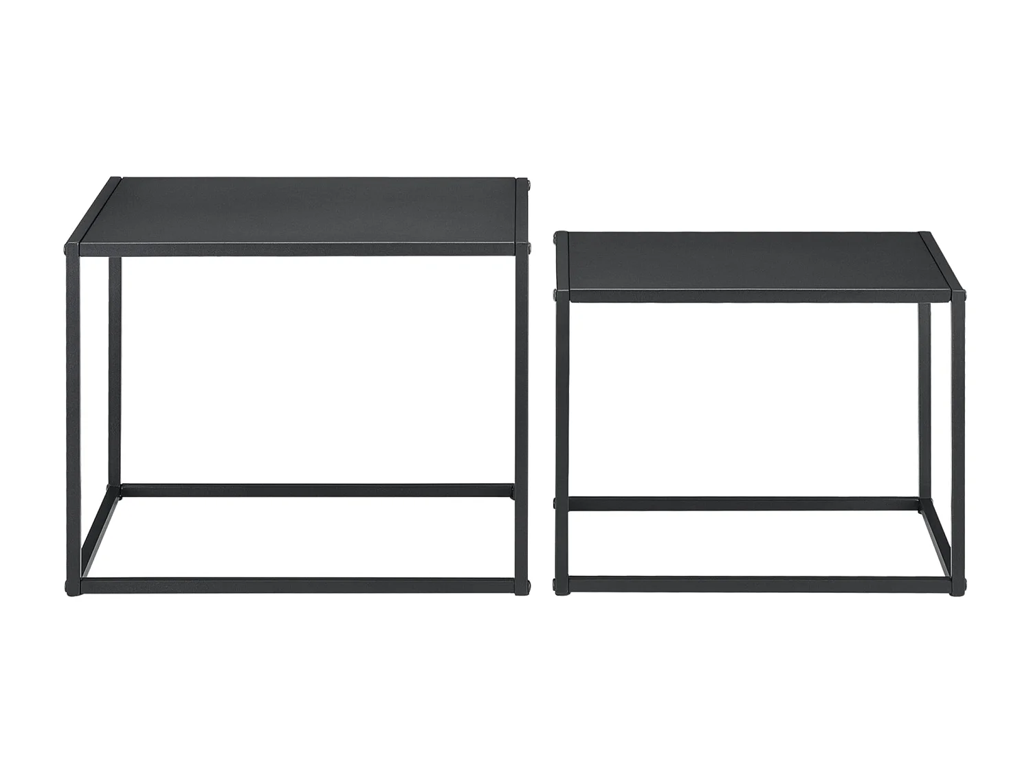 Conjunto de 2 mesas de centro retangulares de metal preto 03_0005782/2