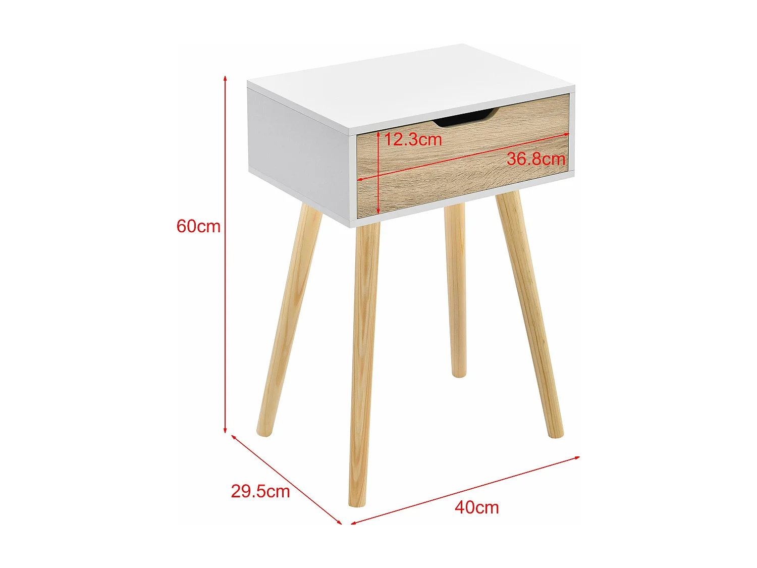 Table basse pour salon PVC blanche 40 x 29.5 x 60 cm 03_0006162