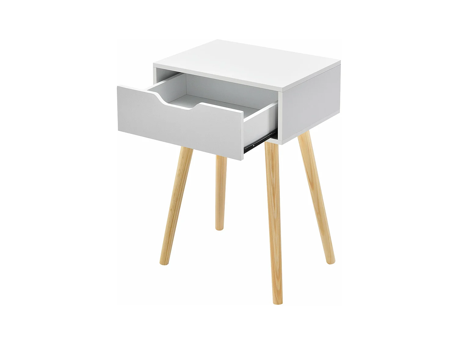 Tavolino da salotto mobile di design con cassetto in PVC 60 cm bianco 03_0006161