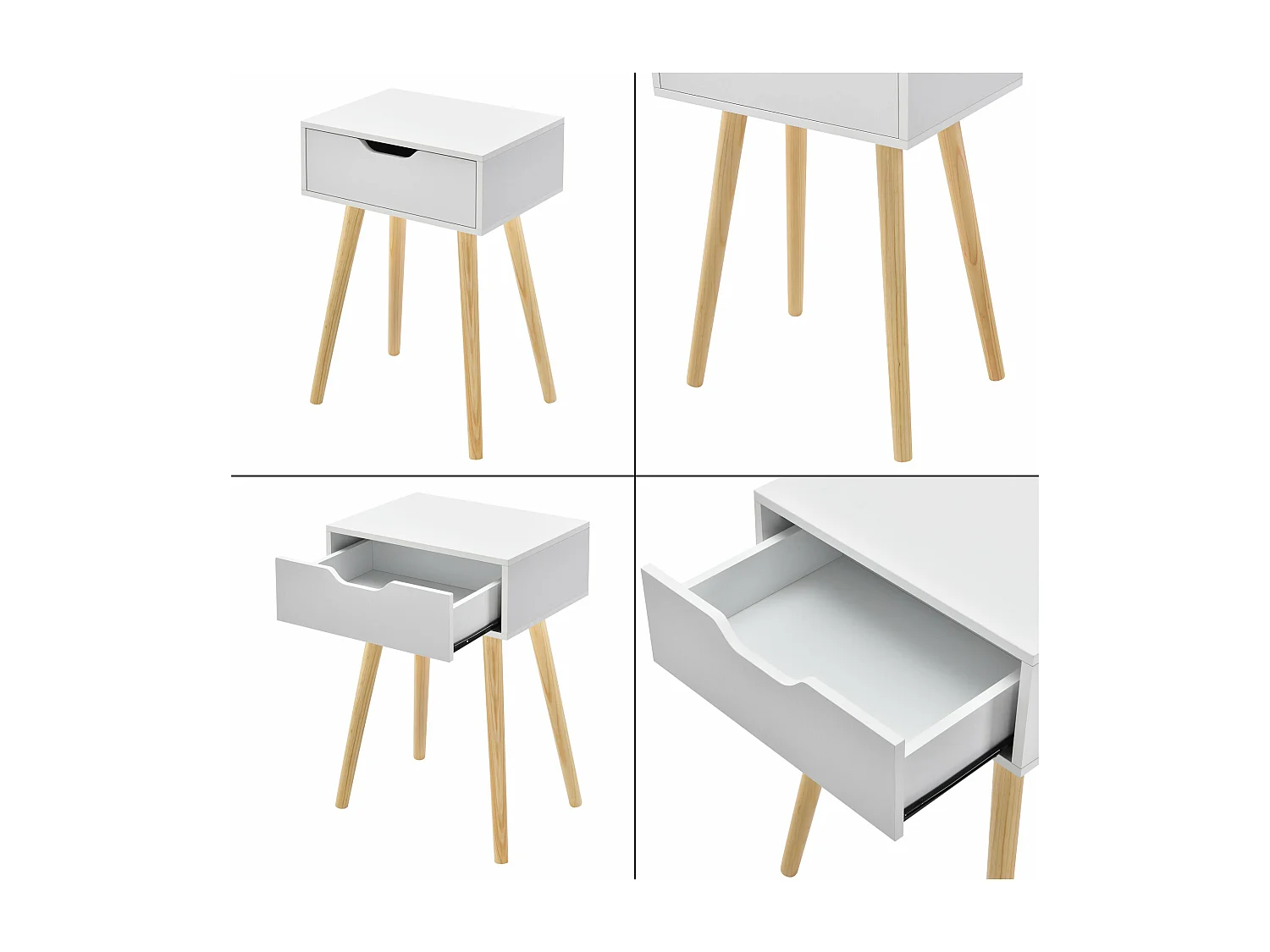 Table basse pour salon PVC blanche 40 x 29.5 x 60 cm 03_0006161