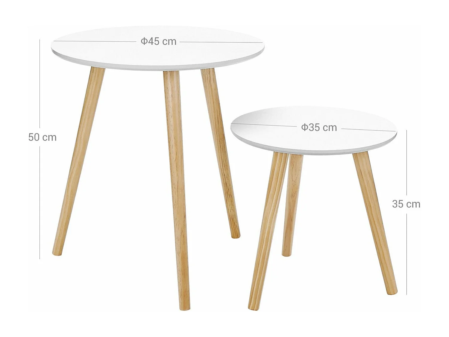 Lot de 2 tables blanche 45 x 45 x 50 cm 12_0002956