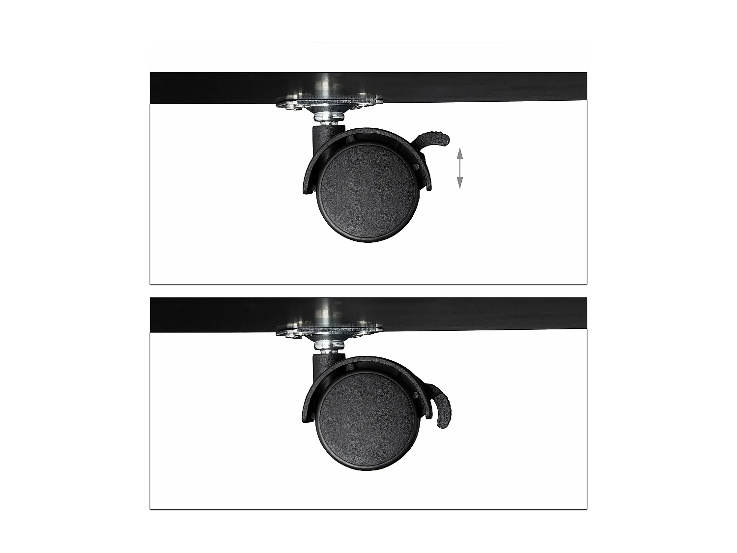 Mesa lateral redonda com rodízios de diâmetro 60 cm madeira e preto 13_0002658