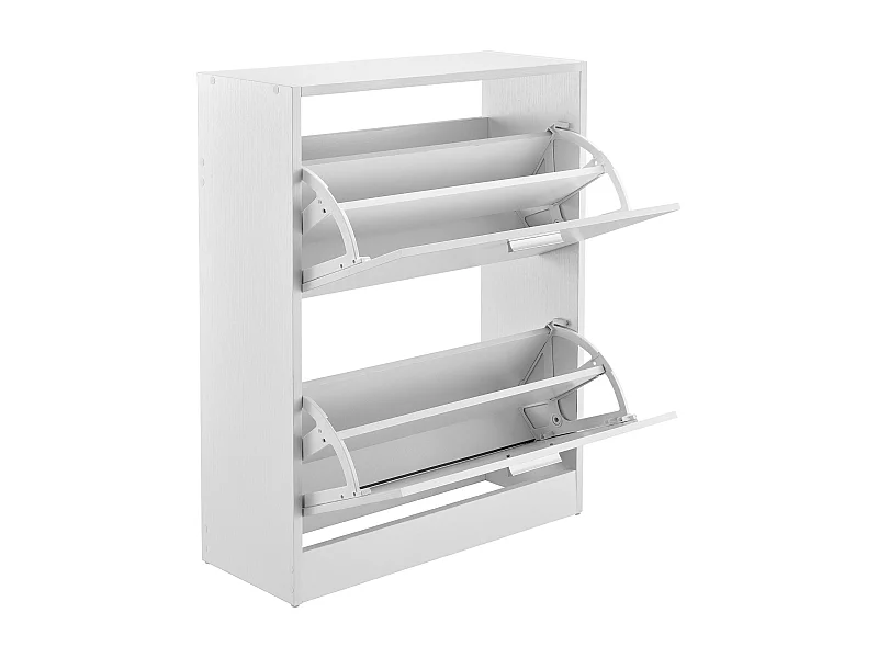 Armario estante zapatero almacenamiento 2 compartimentos tablero de partículas 63 x 24 x 81 cm blanco 03_0005169