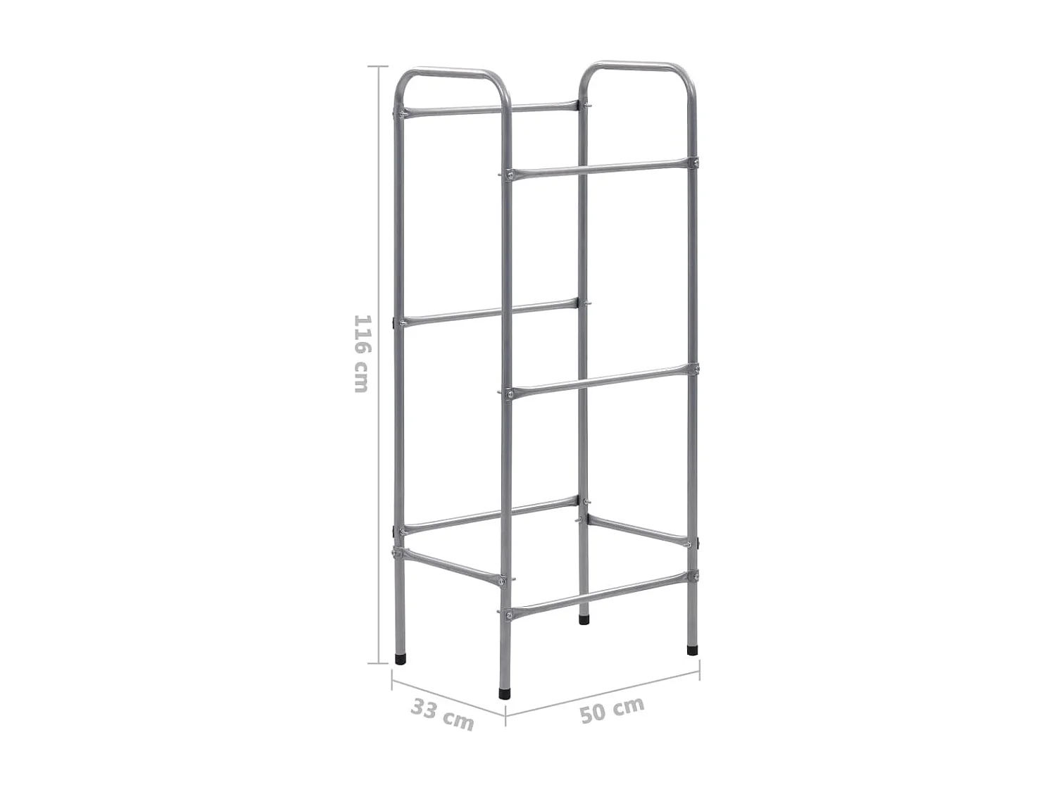 Prateleira de armazenamento para 3 caixas 50 x 33 x 116 cm aço prateado 02_0000642