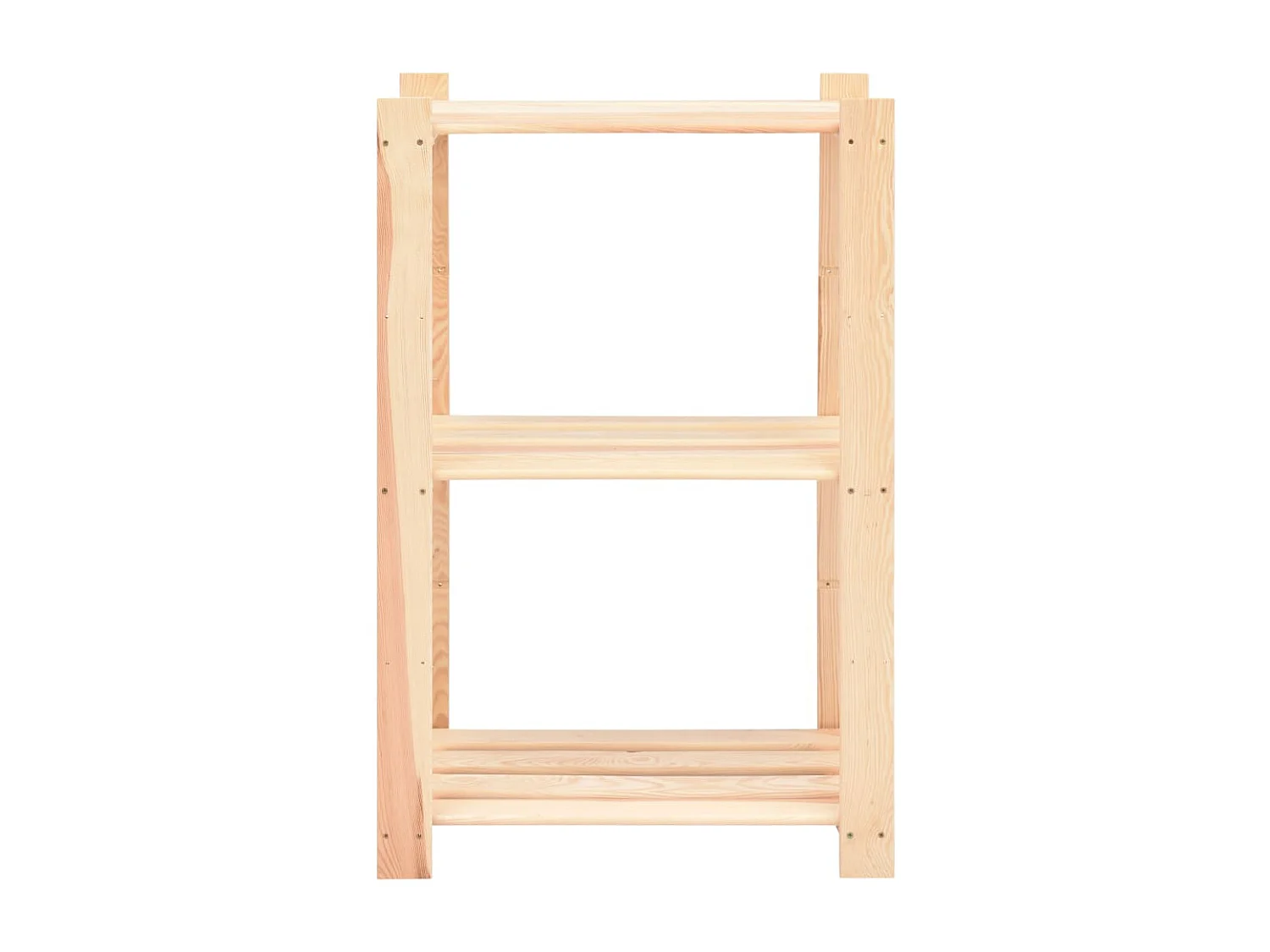 Estantería de almacenamiento 3 niveles 60 x 38 x 90 cm pino macizo 150 kg beige 02_0000655