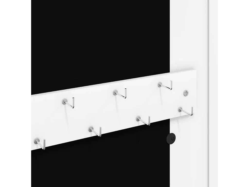 Armário de joias organizador de móveis para quarto vestiário banheiro com espelho de parede 30 x 8,5 x 67 cm branco 02_0022833