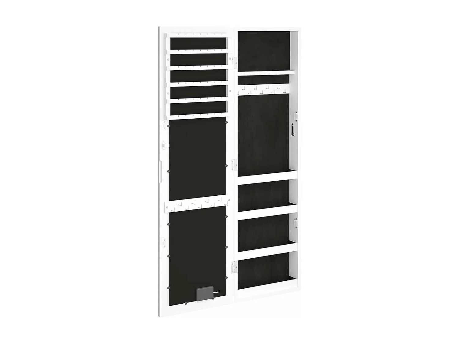 Armario joyero organizador dormitorio guardarropa baño con espejo e iluminación LED de pared blanca 02_0022812