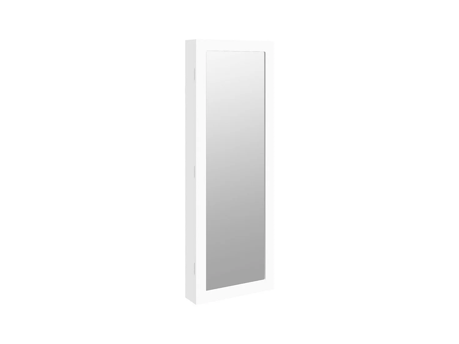 Armario para joyas, mueble organizador, dormitorio, guardarropa, baño con espejo de pared 37,5 x 10 x 106 cm blanco 02_0022836