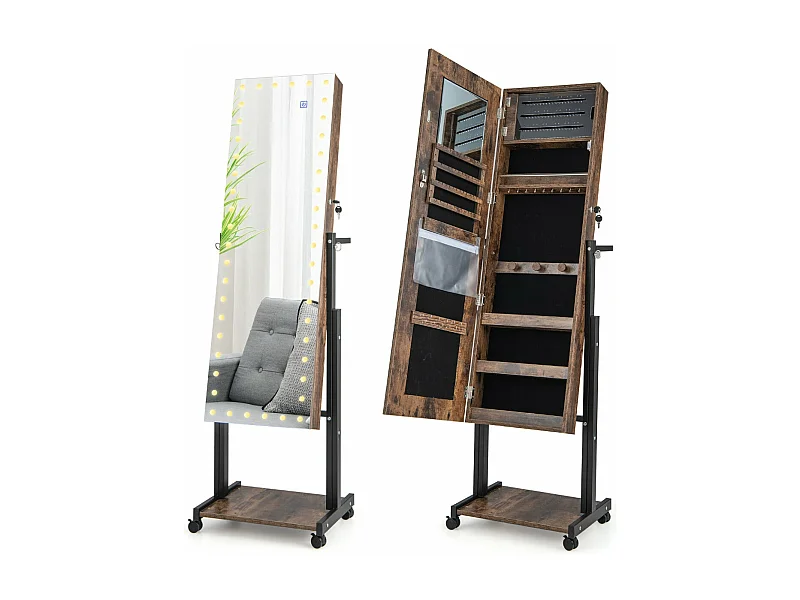 Armoire à bijoux à marron 46 x 36 x 155 cm 20_0007726