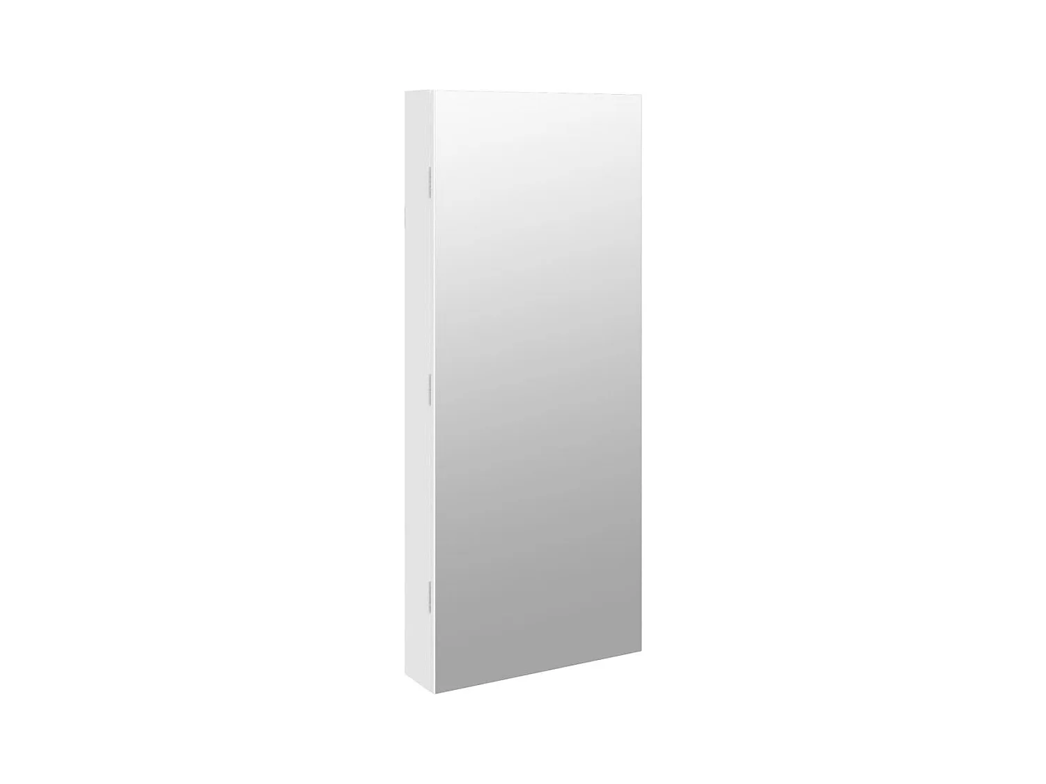 Armario joyero organizador dormitorio guardarropa baño con espejo e iluminación LED de pared blanca 02_0022815