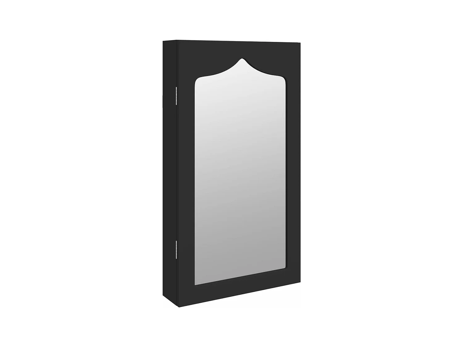 Armario para joyas, mueble organizador, dormitorio, guardarropa, baño con espejo de pared 37,5 x 10 x 67 cm negro 02_0022844