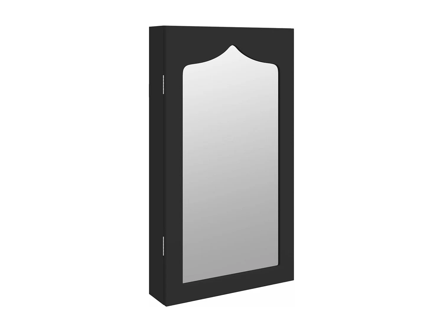 Armario para joyas, mueble organizador, dormitorio, guardarropa, baño con espejo de pared 37,5 x 10 x 67 cm negro 02_0022844