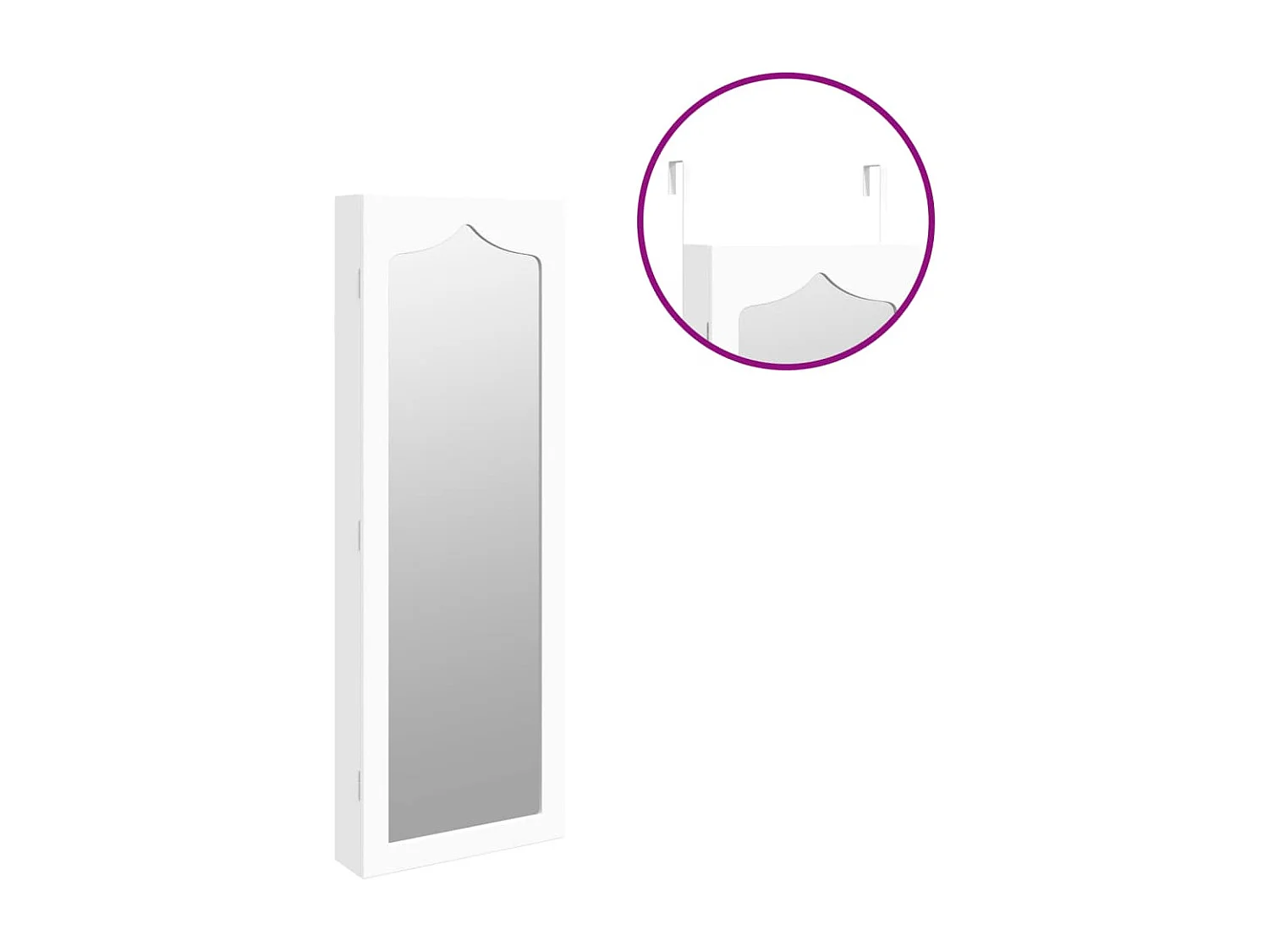 Armoire à bijoux meuble blanche 37.5 x 10 x 106 cm 02_0022835