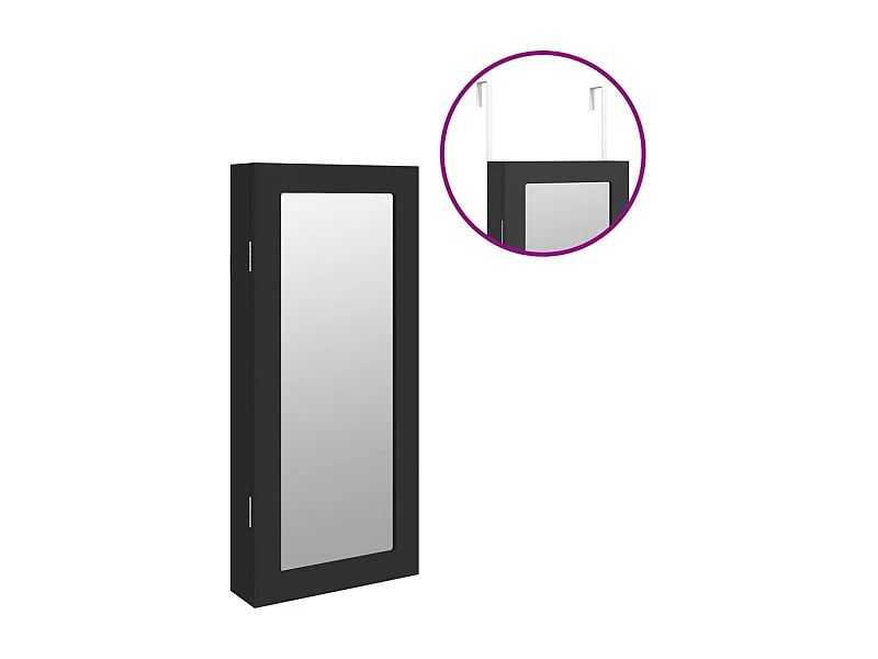 Armoire à bijoux meuble noire 30 x 8.5 x 67 cm 02_0022840