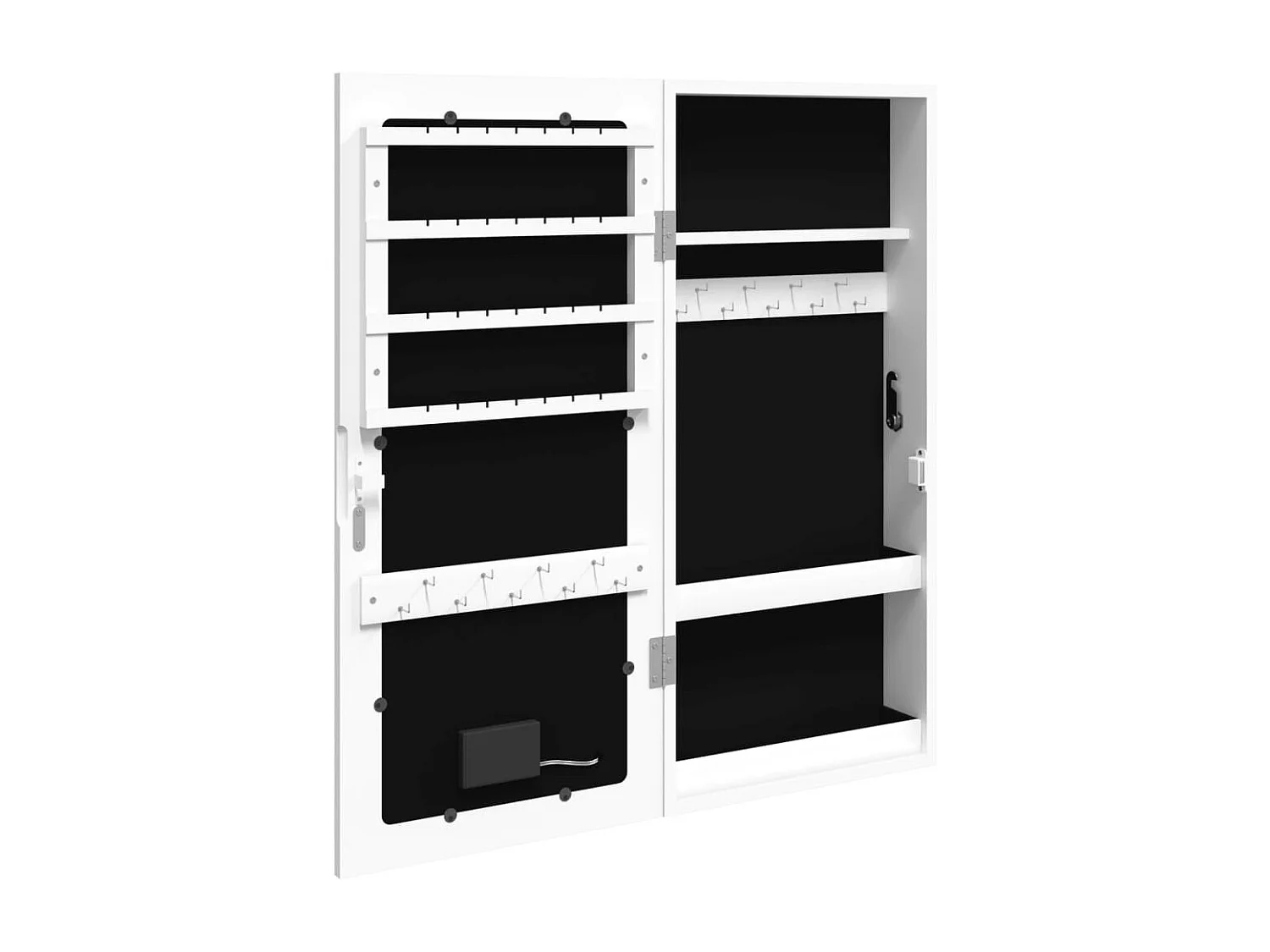 Armário de joias organizador de quarto vestiário banheiro com espelho e iluminação LED branca de parede 02_0022810