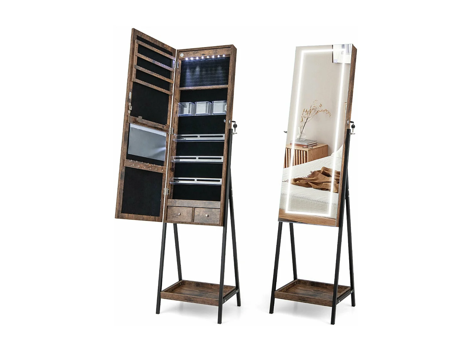 Armoire à bijoux sur marron 41 x 35 x 160 cm 20_0007722