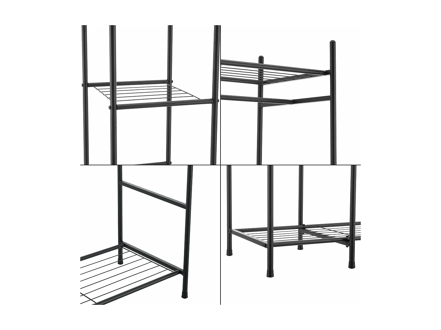 Garde-robe avec étagères meuble noire 150 x 40 x 150 cm 03_0008152